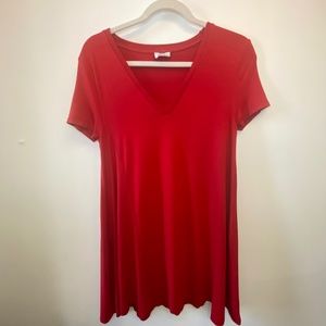 Red Zara t-shirt dress